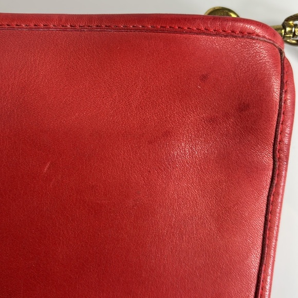 Coach | Vintage Red NYC Glue-In Registration Basic Bag Zippered Clutch #9455 ⚓️s - Picture 10 of 12